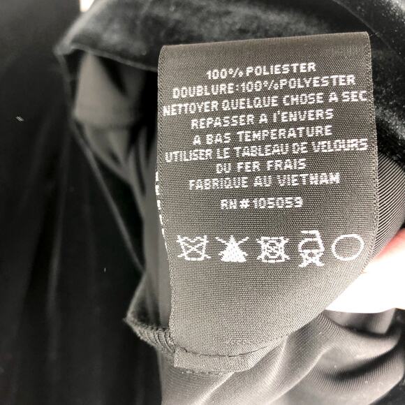 XSCAPE Women's Deta Off Shoulder Jumpsuit Size 12 Black Velvet Fold Over NWT - Picture 12 of 13